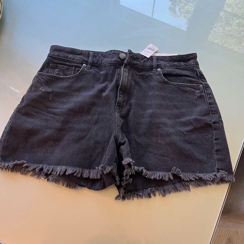 New black denim shorts
